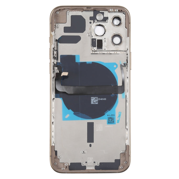 For iPhone 13 Pro Max Battery Back Cover with Side Keys & Card Tray & Power + Volume Flex Cable & Wireless Charging Module(Gold) - Back Cover by PMC TechLife | Online Shopping South Africa | PMC TechLife | Buy Now Pay Later Mobicred