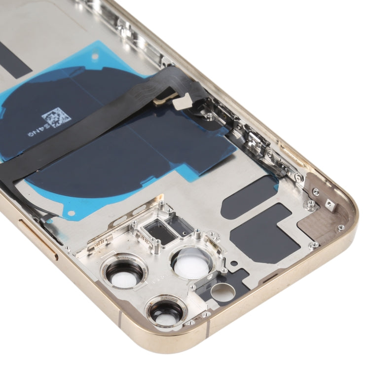 For iPhone 13 Pro Max Battery Back Cover with Side Keys & Card Tray & Power + Volume Flex Cable & Wireless Charging Module(Gold) - Back Cover by PMC TechLife | Online Shopping South Africa | PMC TechLife | Buy Now Pay Later Mobicred