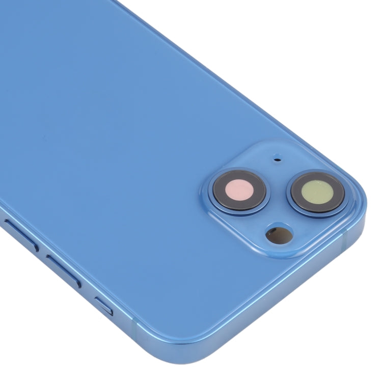 For iPhone 13 mini Battery Back Cover with Side Keys & Card Tray & Power + Volume Flex Cable & Wireless Charging Module(Blue) - Back Cover by PMC TechLife | Online Shopping South Africa | PMC TechLife