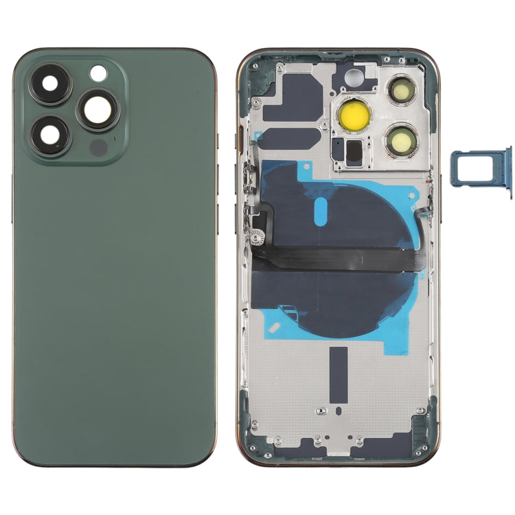 For iPhone 13 Pro Battery Back Cover with Side Keys & Card Tray & Power + Volume Flex Cable & Wireless Charging Module(Green) - Back Cover by PMC TechLife | Online Shopping South Africa | PMC TechLife | Buy Now Pay Later Mobicred
