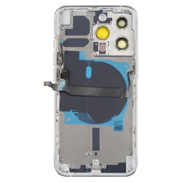 For iPhone 13 Pro Battery Back Cover with Side Keys & Card Tray & Power + Volume Flex Cable & Wireless Charging Module(White) - Back Cover by PMC TechLife | Online Shopping South Africa | PMC TechLife