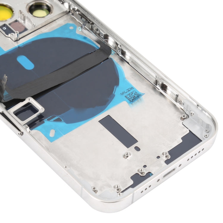 For iPhone 13 Pro Battery Back Cover with Side Keys & Card Tray & Power + Volume Flex Cable & Wireless Charging Module(White) - Back Cover by PMC TechLife | Online Shopping South Africa | PMC TechLife