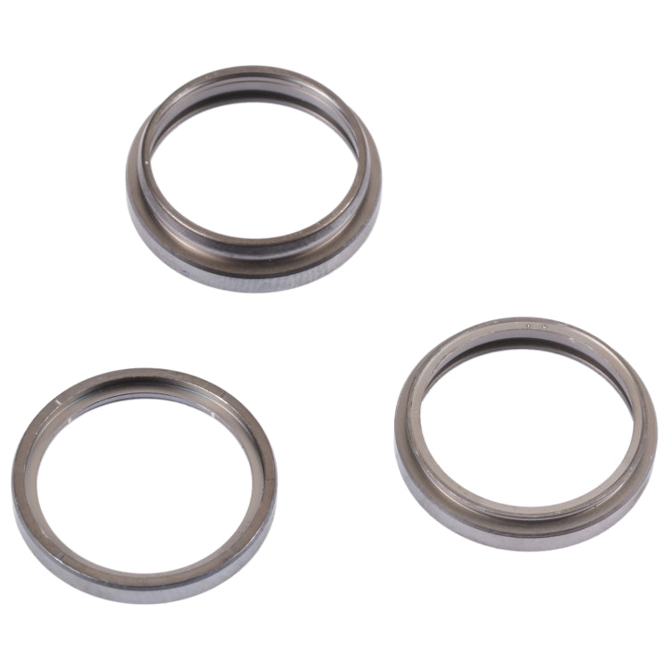 For iPhone 14 Pro Max 3PCS Rear Camera Glass Lens Metal Outside Protector Hoop Ring(Grey) - Camera Series by PMC TechLife | Online Shopping South Africa | PMC TechLife | Buy Now Pay Later Mobicred