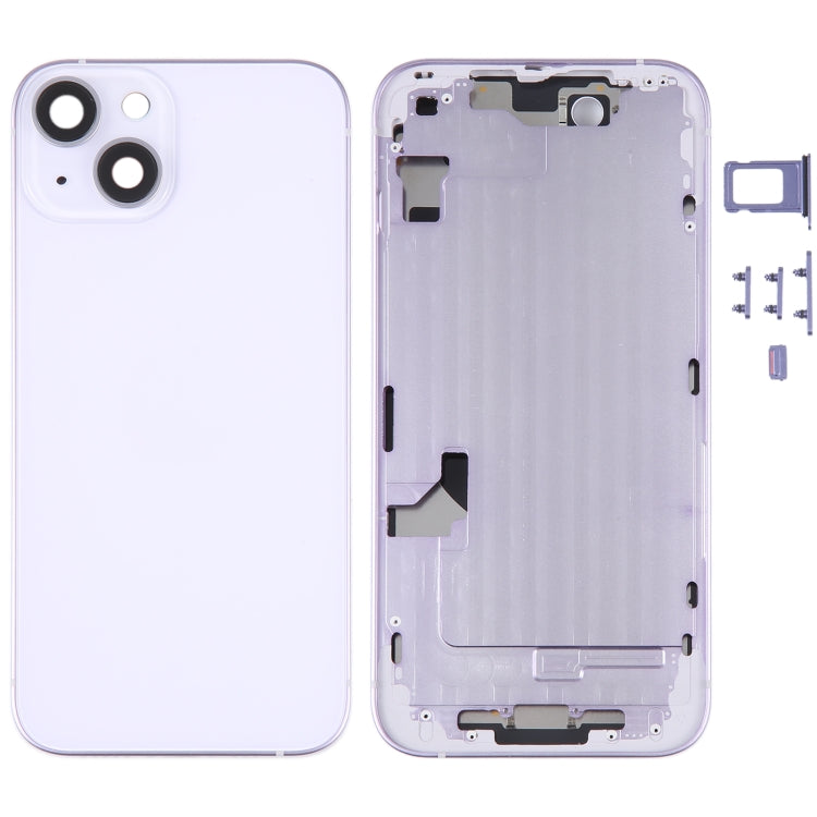 For iPhone 14 Battery Back Cover with Middle Frame / Side Keys(Purple) -  by PMC TechLife | Online Shopping South Africa | PMC TechLife