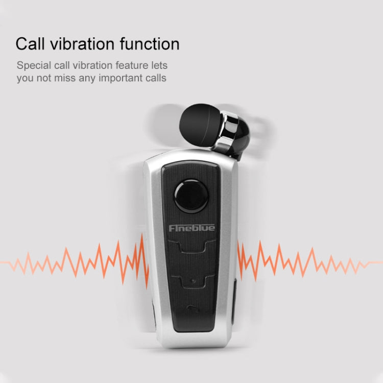 Fineblue F910 CSR4.1 Retractable Cable Caller Vibration Reminder Anti-theft Bluetooth Headset(Silver) - free shipping - PMC TechLife - Order now!