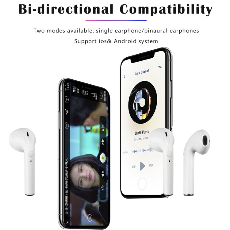 i9 Wireless TWS Sport Bilateral Stereo Bluetooth 5.0 Headset with Charging Box, Push-button Version(White) - TWS Earphone by PMC TechLife | Online Shopping South Africa | PMC TechLife