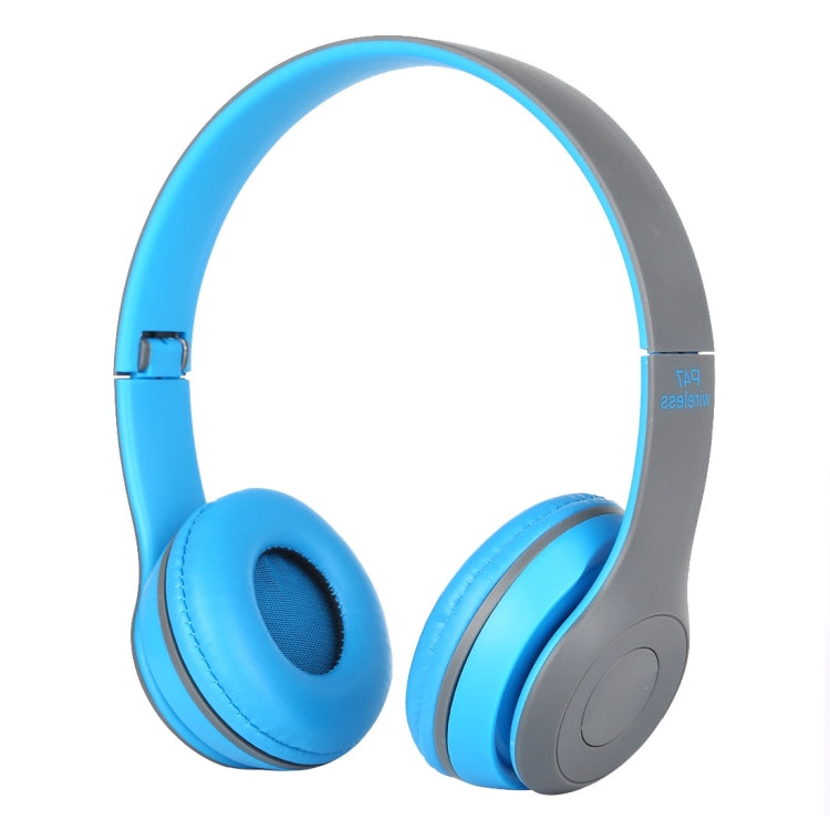 P47 Foldable Wireless Bluetooth Headphone with 3.5mm Audio Jack, Support MP3 / FM / Call(Blue) - Headset & Headphone by PMC Jewellery | Online Shopping South Africa | PMC Jewellery