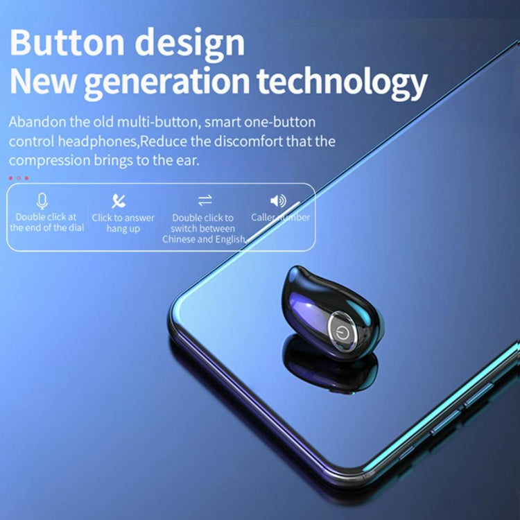 V21 Mini Single Ear Stereo Bluetooth V5.0 Wireless Earphones with Charging Box(White) - Bluetooth Earphone by PMC TechLife | Online Shopping South Africa | PMC TechLife