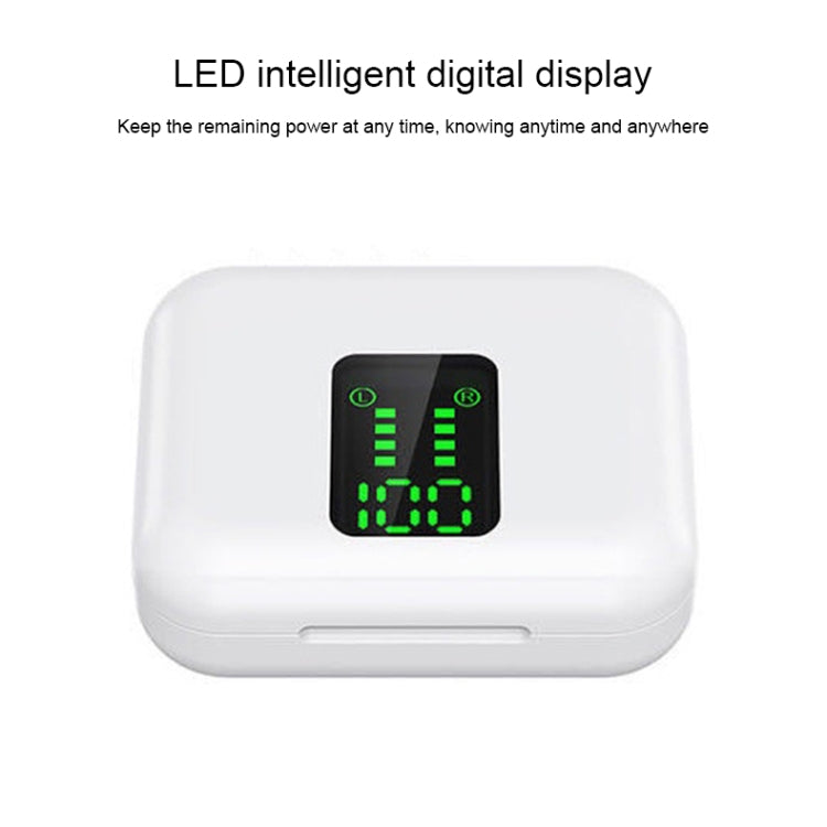 P100pro TWS Bluetooth 5.0 Touch Wireless Bluetooth Earphone with Charging Box & LED Smart Digital Display, Support Siri & Call(White) - TWS Earphone by PMC TechLife | Online Shopping South Africa | PMC TechLife