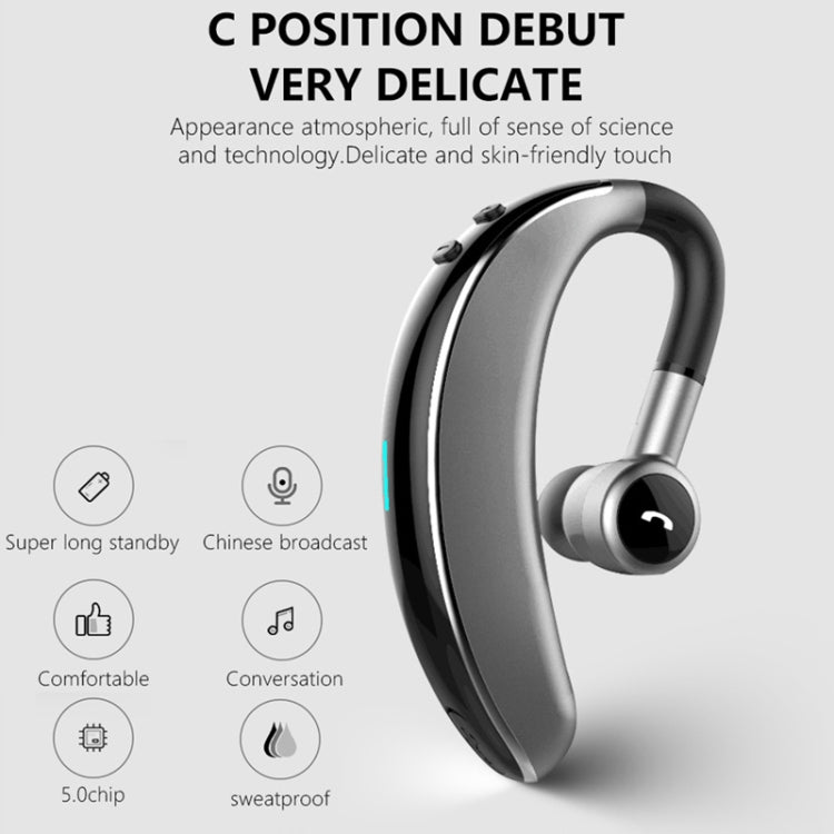 V7 Bluetooth 5.0 Business Style Wireless Stereo Sports Bluetooth Earphone, Support Inform Caller Name (Black) - Bluetooth Earphone by PMC TechLife | Online Shopping South Africa | PMC TechLife
