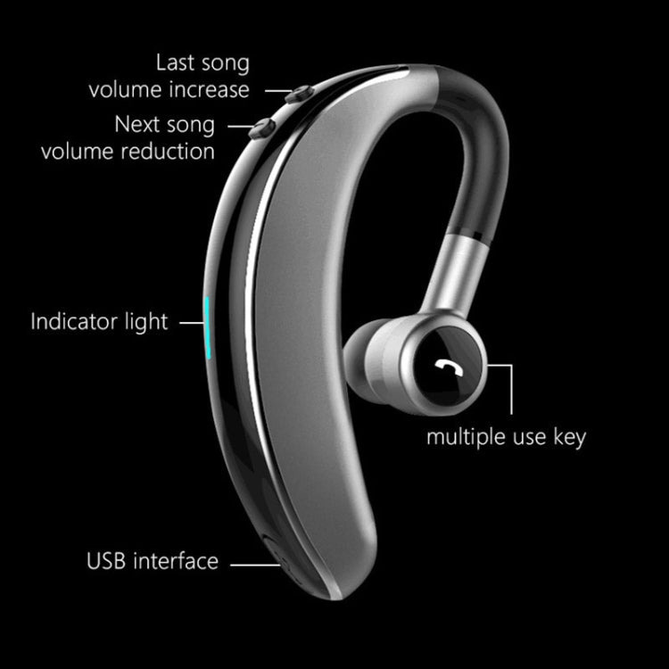 V7 Bluetooth 5.0 Business Style Wireless Stereo Sports Bluetooth Earphone, Support Inform Caller Name (Black) - Bluetooth Earphone by PMC TechLife | Online Shopping South Africa | PMC TechLife