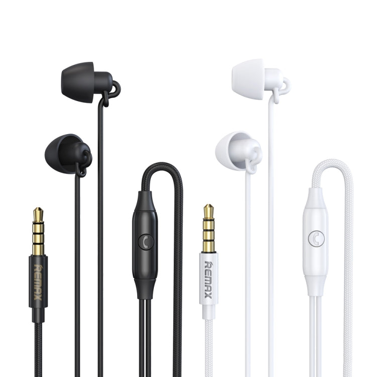 REMAX RM-208 In-Ear Stereo Sleep Earphone with Wire Control + MIC, Support Hands-free(White) - free shipping - PMC TechLife - Order now!