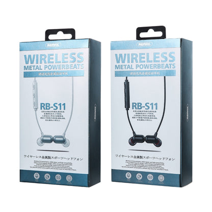 REMAX RB-S11 Lotune Series Wireless Metal Powerbears V5.0 Bluetooth Earphone (Black) - Neck-mounted Earphone by REMAX | Online Shopping South Africa | PMC Jewellery | Buy Now Pay Later Mobicred