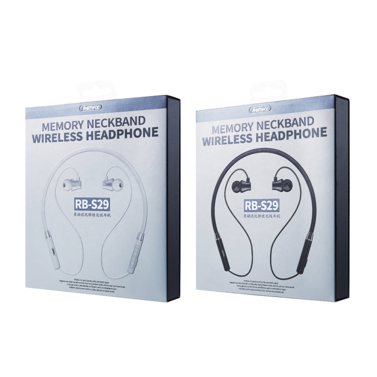 REMAX RB-S29 Linton Series Memory Neckband V5.0 Bluetooth Wireless Earphone (White) - Neck-mounted Earphone by REMAX | Online Shopping South Africa | PMC Jewellery