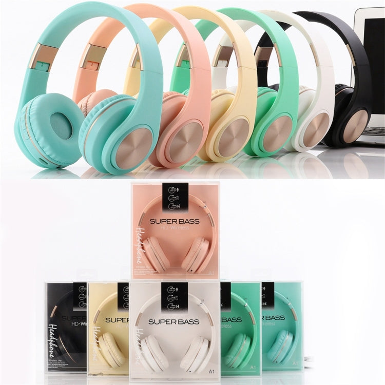 A1 Bluetooth 4.2 Candy Color Super Base Bluetooth Headphone, Support Music Play & Switching & Volume Control & Answer(Black) - Headset & Headphone by PMC TechLife | Online Shopping South Africa | PMC TechLife