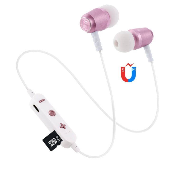 F15 Bluetooth 4.2 Hanging Neck Design Bluetooth Headset, Support Music Play & Switching & Volume Control & Answer(Rose Gold) - Neck-mounted Earphone by PMC TechLife | Online Shopping South Africa | PMC TechLife