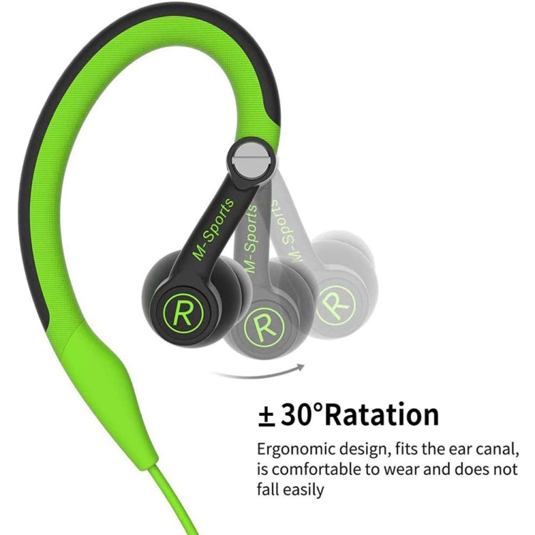 Mucro MB-232 Running In-Ear Sport Earbuds Earhook Wired Stereo Headphones for Jogging Gym(Green) - Sport Earphone by Mucro | Online Shopping South Africa | PMC Jewellery