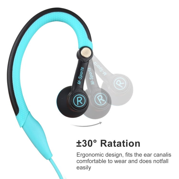 Mucro MB-232 Running In-Ear Sport Earbuds Earhook Wired Stereo Headphones for Jogging Gym(Blue) - Sport Earphone by Mucro | Online Shopping South Africa | PMC Jewellery