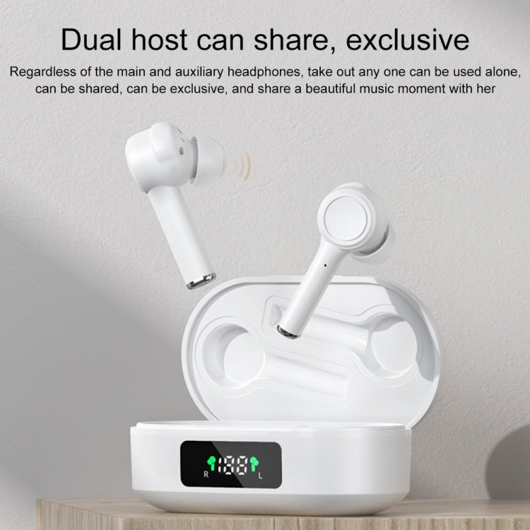 MI4 Bluetooth 5.0 LED Digital Display Intelligent Noise Reduction True Wireless Bluetooth Earphone (White) - TWS Earphone by PMC TechLife | Online Shopping South Africa | PMC TechLife