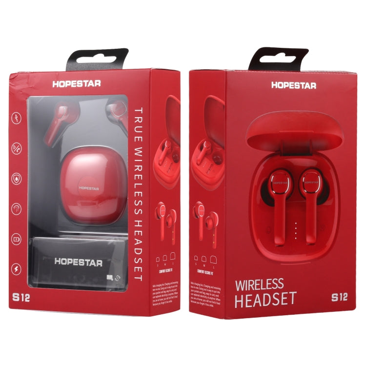 HOPESTAR S12 Bluetooth 5.0 True Wireless Bluetooth Earphone (Red) - TWS Earphone by HOPESTAR | Online Shopping South Africa | PMC Jewellery