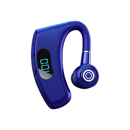 V12 Bluetooth 5.2 Business Hanging Ear Style Smart LED Digital Display Wireless Bluetooth Earphone with Charging Box (Blue) - Bluetooth Earphone by PMC Jewellery | Online Shopping South Africa | PMC Jewellery
