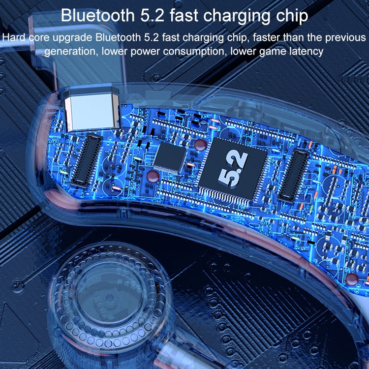 V12 Bluetooth 5.2 Business Hanging Ear Style Smart LED Digital Display Wireless Bluetooth Earphone with Charging Box (Blue) - Bluetooth Earphone by PMC TechLife | Online Shopping South Africa | PMC TechLife