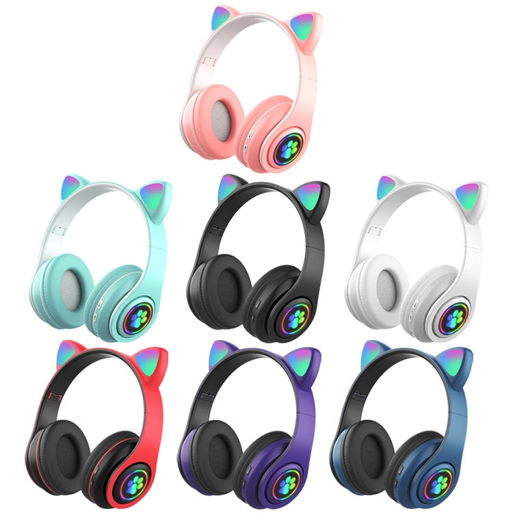 B39 Cat Ear Design LED Gradient Light Wireless Bluetooth Headset(White) - Multimedia Headset by PMC TechLife | Online Shopping South Africa | PMC TechLife