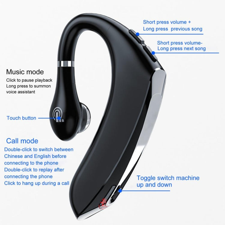 DS800 Bluetooth 5.0 Universal Hanging Ear Style Business Sports Wireless Bluetooth Earphone, Upgrade Version (Black) - Bluetooth Earphone by PMC TechLife | Online Shopping South Africa | PMC TechLife