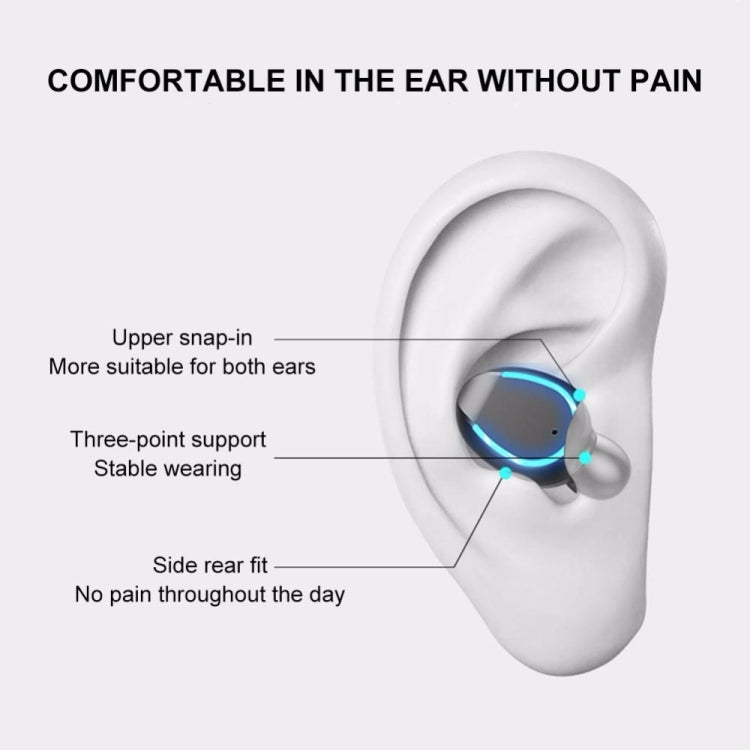 F9-5U Four-bar Breathing Light + Digital Display Noise Reduction Touch Bluetooth Earphone with Charging Box (White) - Bluetooth Earphone by PMC TechLife | Online Shopping South Africa | PMC TechLife