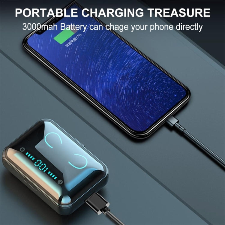 F9-5U Four-bar Breathing Light + Digital Display Noise Reduction Touch Bluetooth Earphone with Charging Box (Black) - Bluetooth Earphone by PMC TechLife | Online Shopping South Africa | PMC TechLife