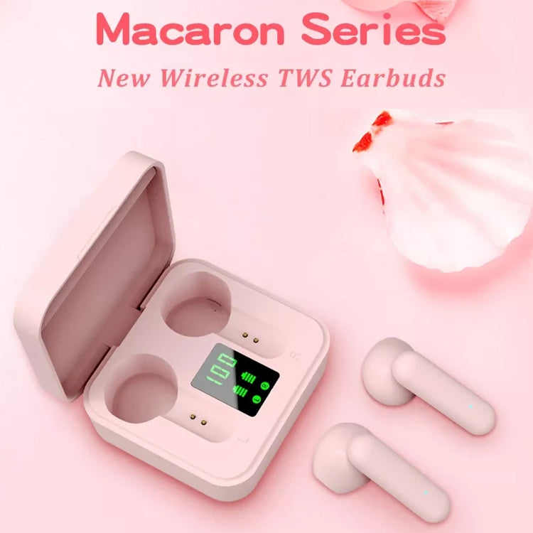 ETE-16 TWS Semi-In-Ear Digital Display Sports Bluetooth Earphones (Pink) - TWS Earphone by PMC TechLife | Online Shopping South Africa | PMC TechLife
