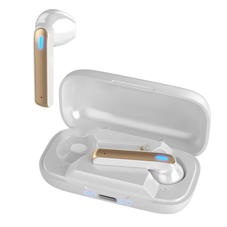 BQ02 TWS Semi-in-ear Touch Bluetooth Earphone with Charging Box & Indicator Light, Supports HD Calls & Intelligent Voice Assistant (White) - TWS Earphone by PMC Jewellery | Online Shopping South Africa | PMC Jewellery