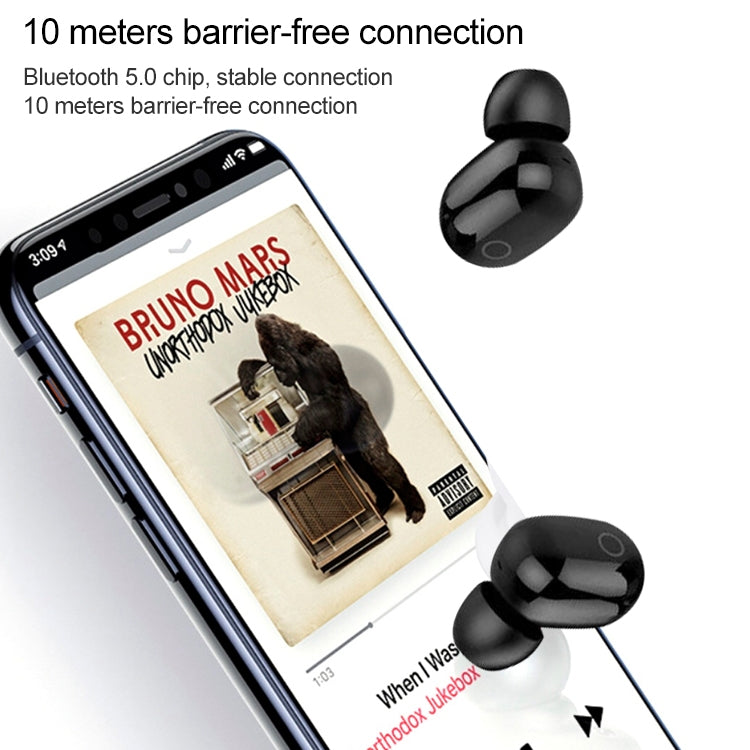 Dt-18 Wireless Two Ear Bluetooth Headset With 2000mAh Charging Cabin & Touch & Intelligent Magnetic Suction Charging (Black) - Bluetooth Earphone by PMC TechLife | Online Shopping South Africa | PMC TechLife