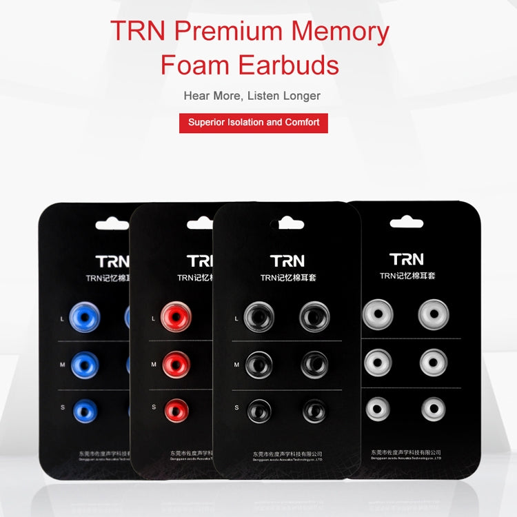 TRN Earphone Silicone Memory Foam Earplug(Blue) - Anti-dust & Ear Caps by TRN | Online Shopping South Africa | PMC TechLife