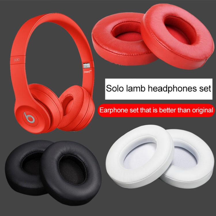 1 Pair Leather Headphone Protective Case for Beats Solo2.0 / Solo3.0, Wired Version (Black) - Earmuff & Pad by PMC TechLife | Online Shopping South Africa | PMC TechLife