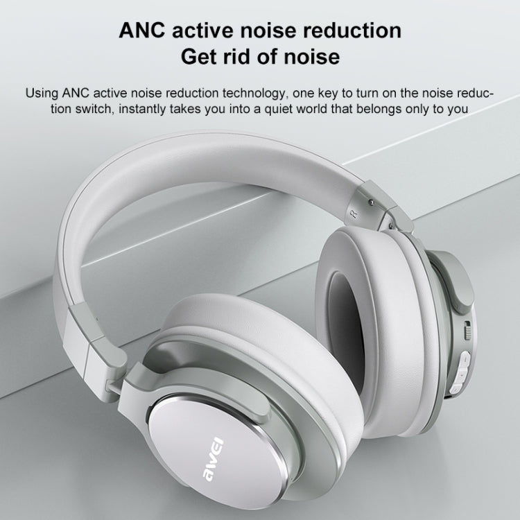 awei A710BL Foldable ANC Noise Cancelling Bluetooth Wireless Headset (Grey) - Headset & Headphone by awei | Online Shopping South Africa | PMC Jewellery