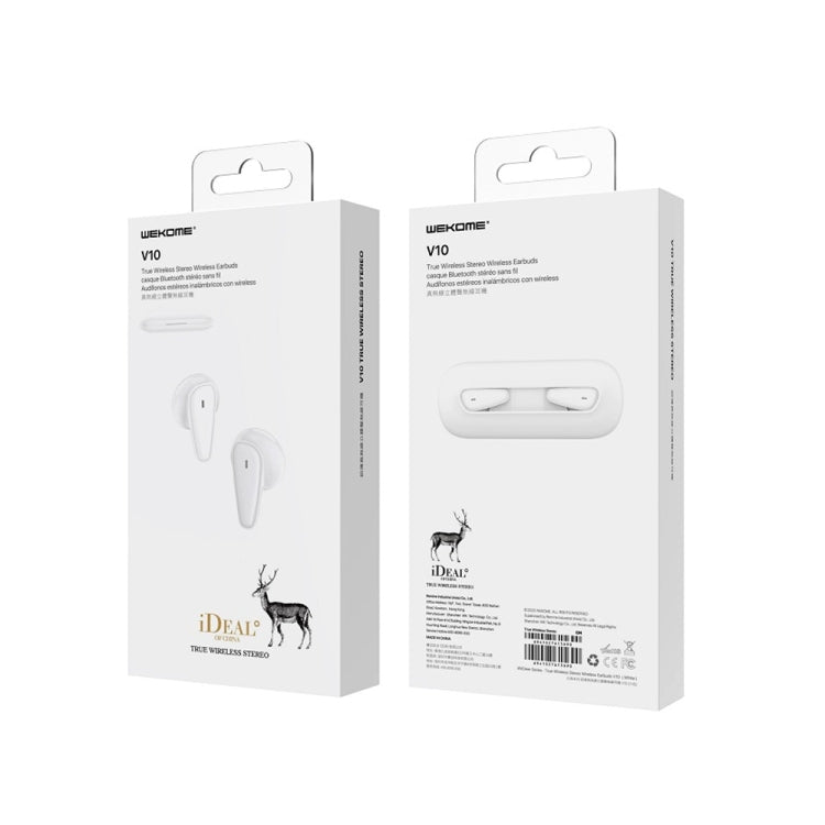 WK V10 White Deer Series TWS IPX4 In-ear Waterproof Bluetooth 5.0 Earphone with Charging Box - Bluetooth Earphone by WK | Online Shopping South Africa | PMC Jewellery