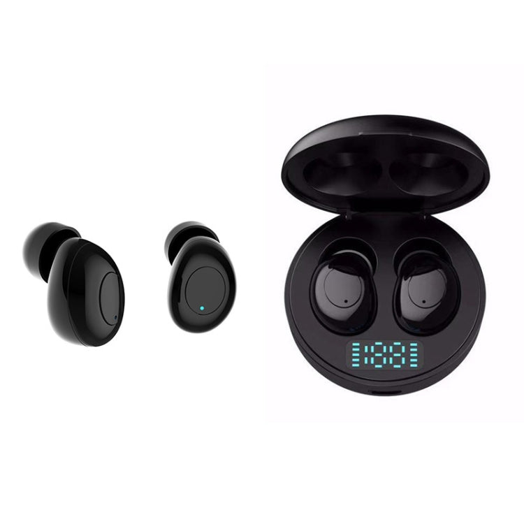J1 TWS Digital Display Bluetooth V5.0 Wireless Earphones with LED Charging Box(Black) - TWS Earphone by PMC Jewellery | Online Shopping South Africa | PMC Jewellery