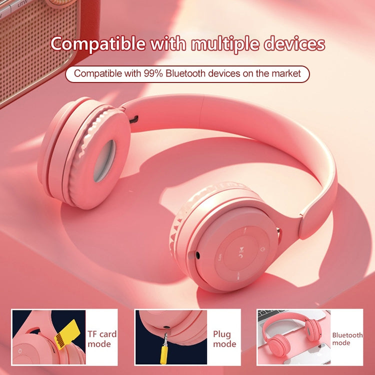 Y08 Hifi Sound Quality Macaron Bluetooth Headset, Supports Calling & TF Card & 3.5mm AUX (Black) - Headset & Headphone by PMC TechLife | Online Shopping South Africa | PMC TechLife
