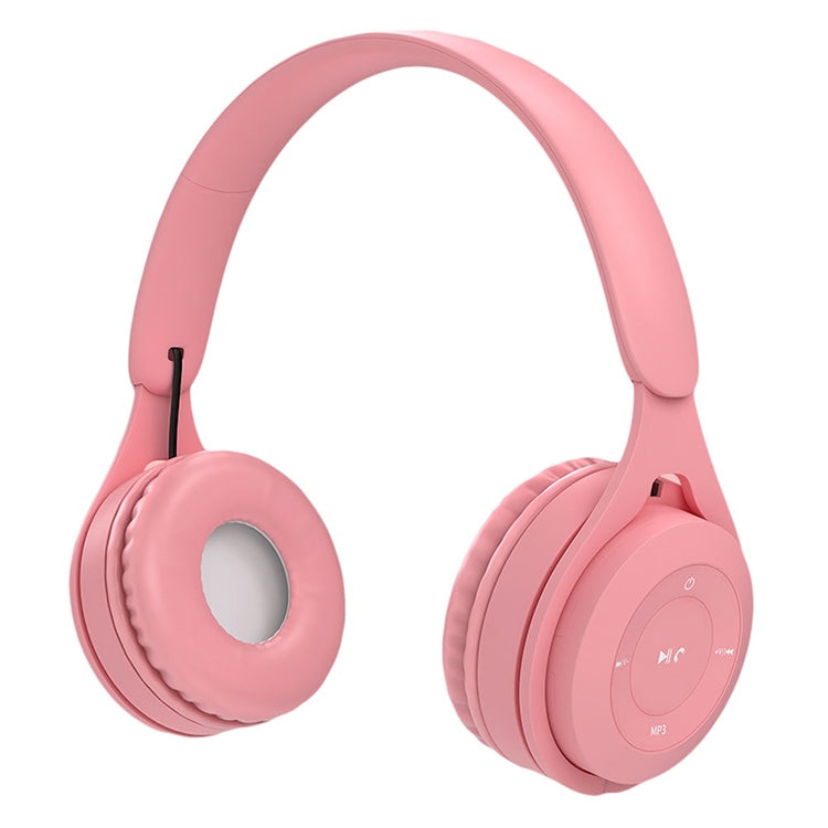 Y08 Hifi Sound Quality Macaron Bluetooth Headset, Supports Calling & TF Card & 3.5mm AUX (Pink) - Headset & Headphone by PMC Jewellery | Online Shopping South Africa | PMC Jewellery