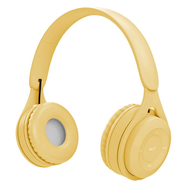 Y08 Hifi Sound Quality Macaron Bluetooth Headset, Supports Calling & TF Card & 3.5mm AUX (Yellow) - Headset & Headphone by PMC TechLife | Online Shopping South Africa | PMC TechLife