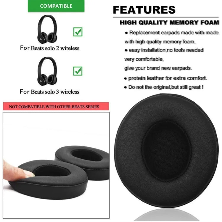 1 Pair Soft Sponge Earmuff Headphone Jacket for Beats Solo 2.0 / 3.0, Bluetooth Version(Blue) - Earmuff & Pad by PMC TechLife | Online Shopping South Africa | PMC TechLife