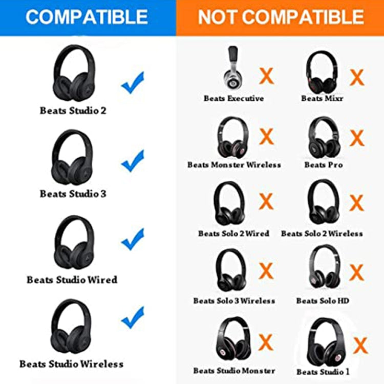 1 Pair Soft Sponge Earmuff Headphone Jacket for Beats Solo 2.0, Wired Version(Black) - Earmuff & Pad by PMC Jewellery | Online Shopping South Africa | PMC Jewellery