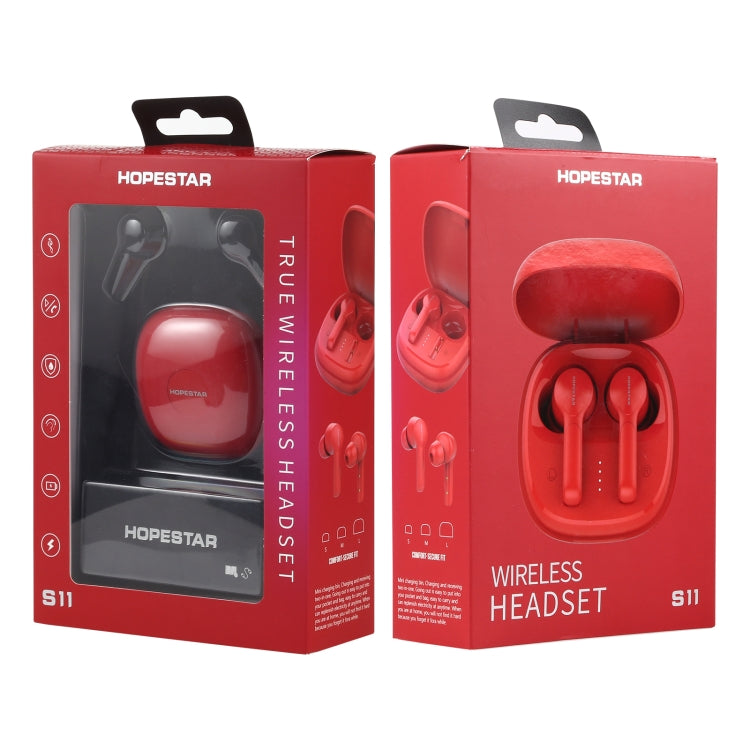HOPESTAR S11 Bluetooth 5.0 True Wireless Bluetooth Earphone (Red) - TWS Earphone by HOPESTAR | Online Shopping South Africa | PMC TechLife | Buy Now Pay Later Mobicred