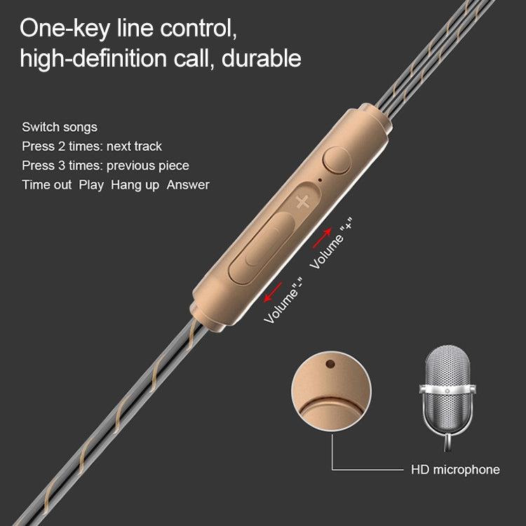 D12 1.2m Wired In Ear 3.5mm Interface Stereo Wire-Controlled HIFI Earphones Dual-motion Loop Running Game Music Headset With Packaging(White) - In Ear Wired Earphone by PMC TechLife | Online Shopping South Africa | PMC TechLife