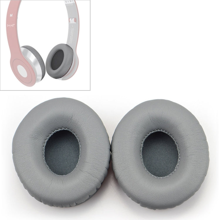 2 PCS For Beats Solo HD / Solo 1.0 Headphone Protective Leather Cover Sponge Earmuffs (Grey) - Earmuff & Pad by PMC Jewellery | Online Shopping South Africa | PMC Jewellery