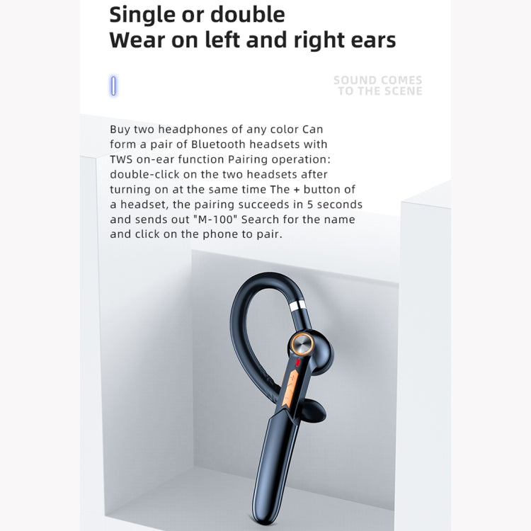 ME-100 TWS Business Rotating Universal True Stereo 5.0 Version Hanging Ear In-Ear Bluetooth Headset(Black) - Bluetooth Earphone by PMC TechLife | Online Shopping South Africa | PMC TechLife