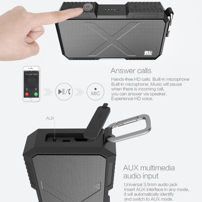 NILLKIN X-Man Portable Outdoor Sports Waterproof Bluetooth Speaker Stereo Wireless Sound Box Subwoofer Audio Receiver, For iPhone, Galaxy, Sony, Lenovo, HTC, Huawei, Google, LG, Xiaomi, other Smartphones(Black) - Waterproof Speaker by NILLKIN | Online Shopping South Africa | PMC Jewellery