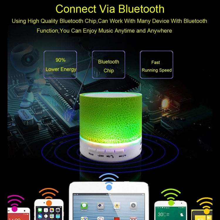A9 Mini Portable Glare Crack Bluetooth Stereo Speaker with LED Light, Built-in MIC, Support Hands-free Calls & TF Card(Black) - Mini Speaker by PMC TechLife | Online Shopping South Africa | PMC TechLife