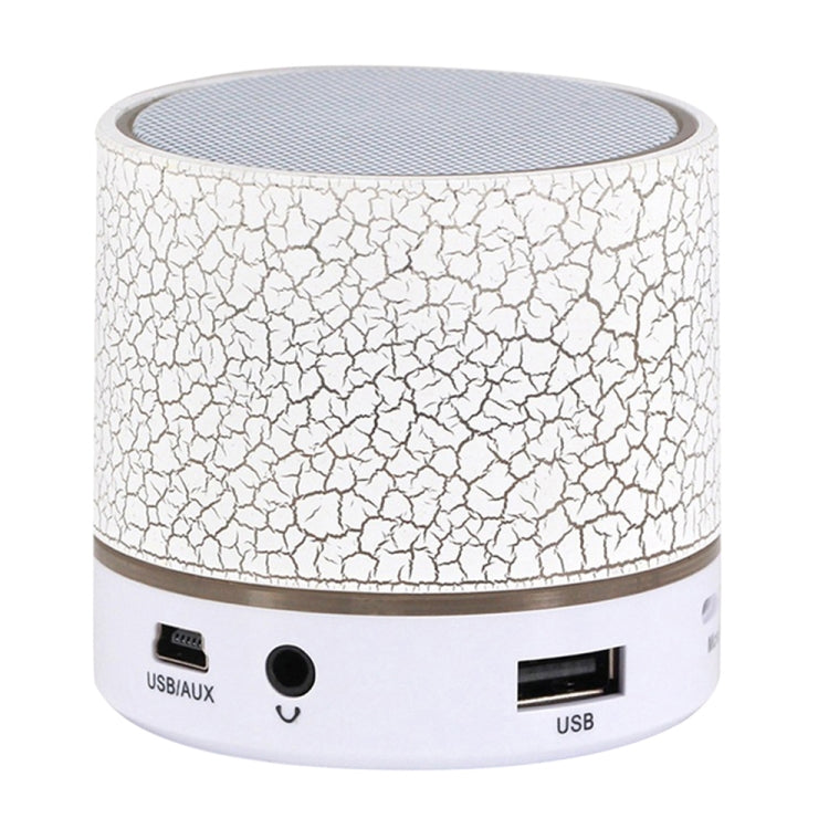 A9 Mini Portable Glare Crack Bluetooth Stereo Speaker with LED Light, Built-in MIC, Support Hands-free Calls & TF Card(White) - Mini Speaker by PMC TechLife | Online Shopping South Africa | PMC TechLife